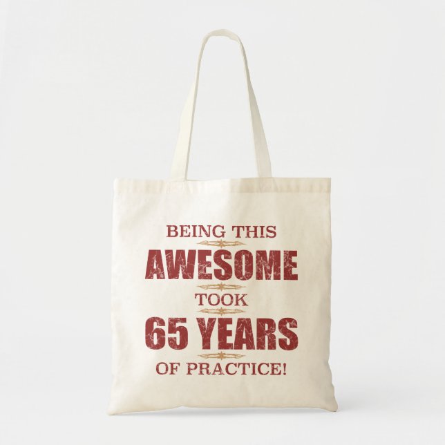 Awesome 65th Birthday Tote Bag (Front)