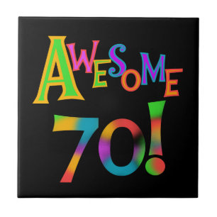 Awesome 70 Birthday T-shirts and Gifts Ceramic Tile