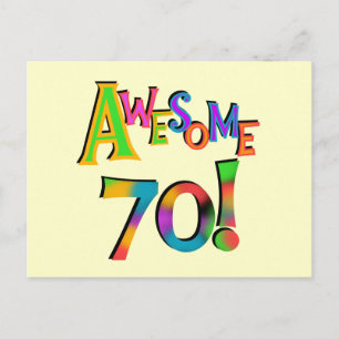 Awesome 70 Birthday T-shirts and Gifts Postcard