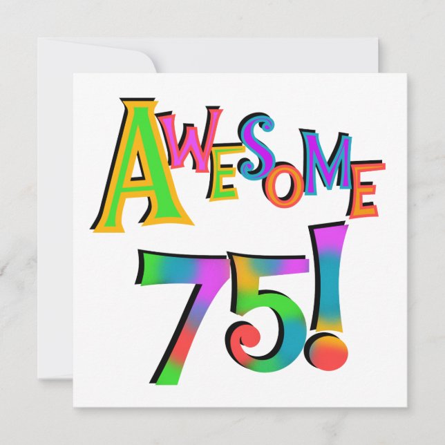 Awesome 75 Birthday T-shirts and Gifts Card (Front)