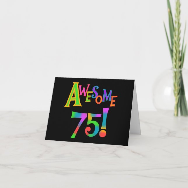 Awesome 75 Birthday T-shirts and Gifts Card (Front)