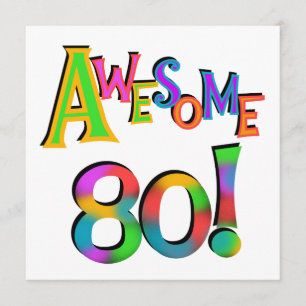 Awesome 80 Birthday T-shirts and Gifts Card