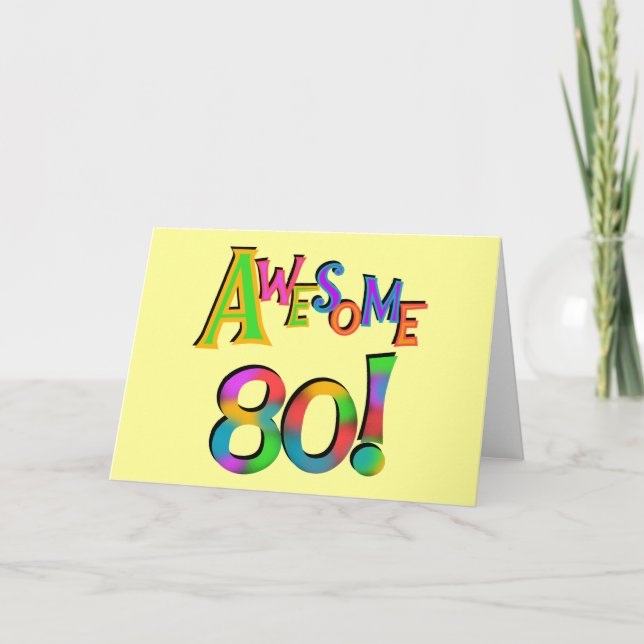 Awesome 80 Birthday T-shirts and Gifts Card (Front)