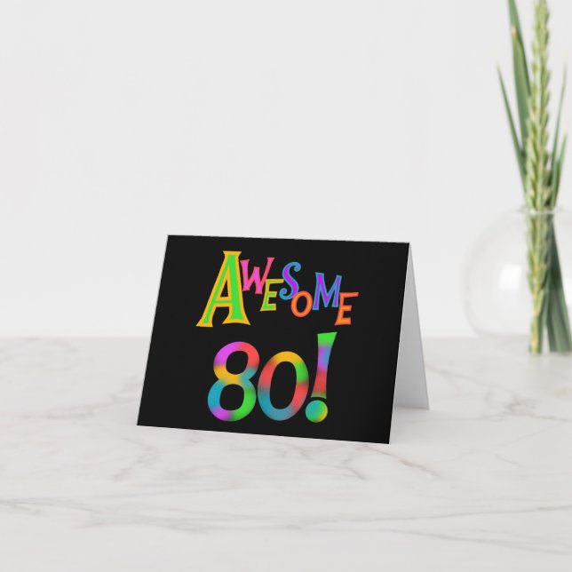 Awesome 80 Birthday T-shirts and Gifts Card (Front)