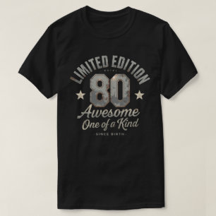 Awesome 80 Since Birth Retro Birthday Tee