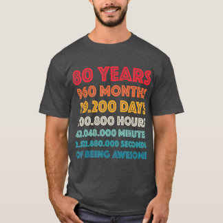 Awesome 80th Birthday Gift Funny Retro 80 Year T-Shirt