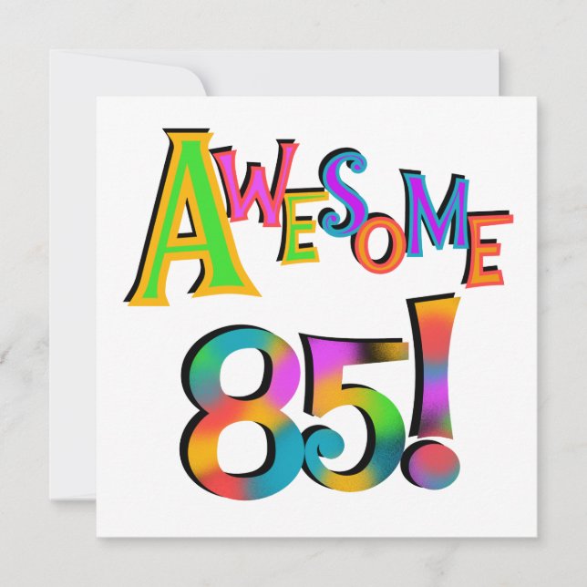 Awesome 85 Birthday T-shirts and Gifts Card (Front)