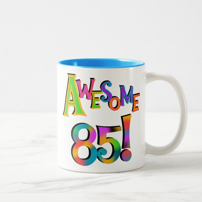 Awesome 85 Birthday T-shirts and Gifts Two-Tone Coffee Mug (Right)