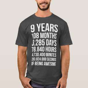 Awesome 9th Birthday Gift for 9 Years Old T-Shirt
