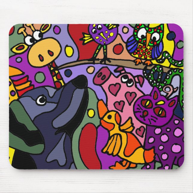 Awesome Abstract Animals Art Mouse Pad (Front)