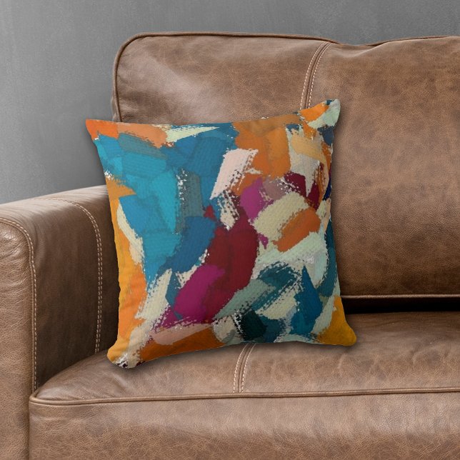 Awesome Abstract Orange Blue Cushion (Creator Uploaded)