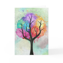 Awesome abstract pastel colours oil paint tree