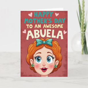 Awesome Abuela Teal Bow Art Card