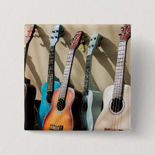 Awesome Acoustic Guitar 15 Cm Square Badge