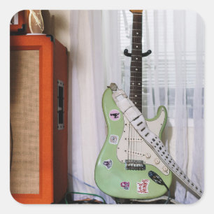 Awesome Acoustic Guitar Square Sticker