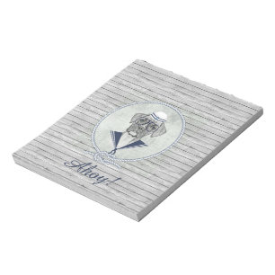 Awesome  adorable funny sailor ahoy boxer dog notepad