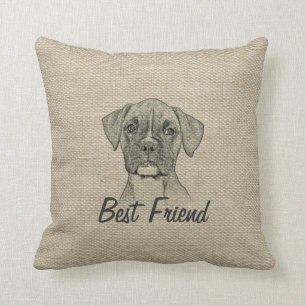 Awesome adorable funny trendy boxer puppy dog cushion