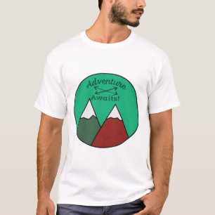 Awesome Adventure Awaits Mountains Design T-Shirt