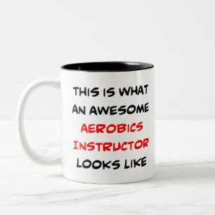 awesome aerobics instructor Two-Tone coffee mug