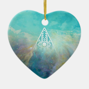 Awesome “All seeing eye” triangle Orion nebula Ceramic Ornament