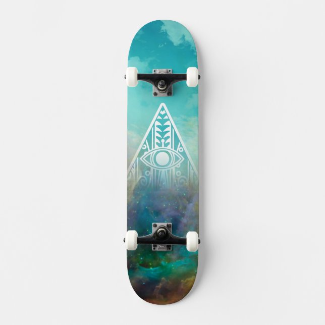 Awesome “All seeing eye” triangle Orion nebula Skateboard (Front)
