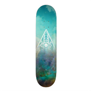 Awesome “All seeing eye” triangle Orion nebula Skateboard