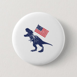 Awesome America American Dino Flag July 4th Usa Di 6 Cm Round Badge