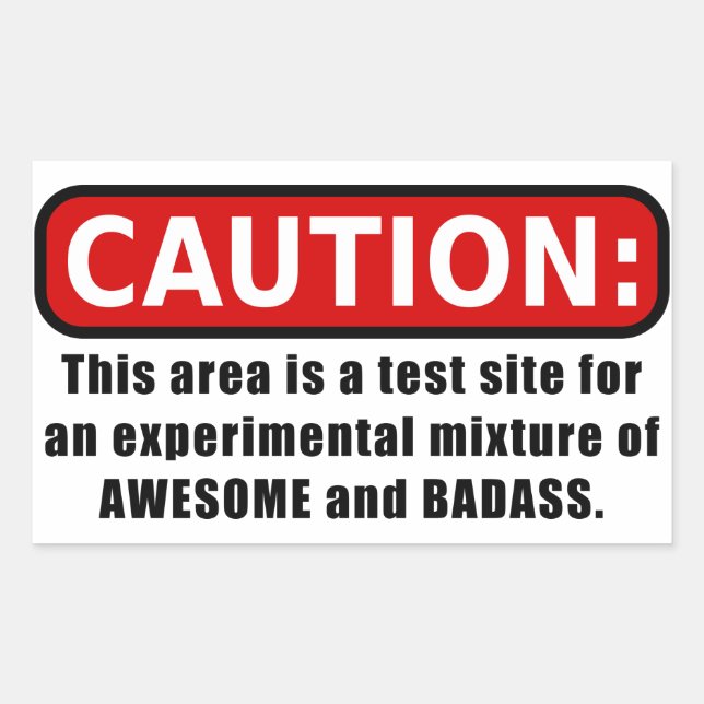 Awesome and Badass Rectangular Sticker (Front)
