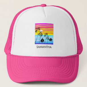 Awesome and Colourful Tropical Sunset Sailing  Trucker Hat