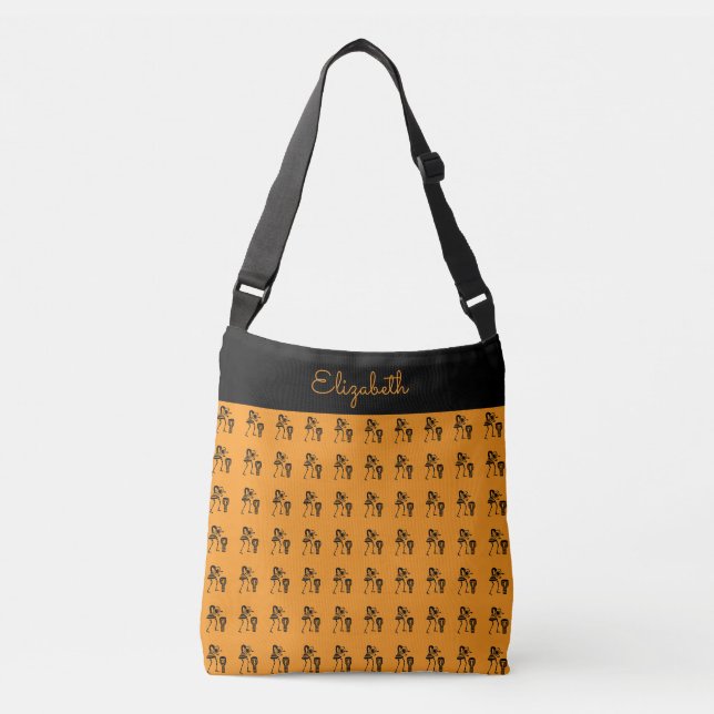 Awesome and Cute Silhouette Dancer Pattern  Crossbody Bag (Front)