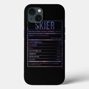 Awesome And Funny Nutrition Label Ski Skis Skier S iPhone 13 Case
