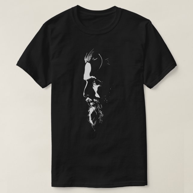 Awesome and mysterious man face with beard T-shirt (Design Front)