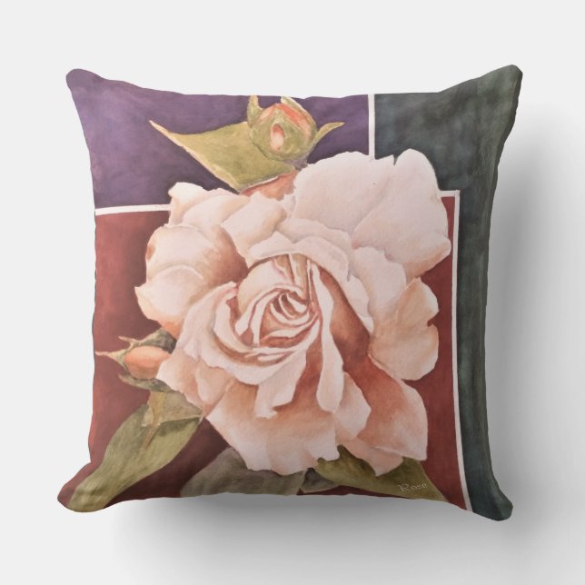 AWESOME ANTIQUE ROSE FLOWER PATIO CUSHION (Front)