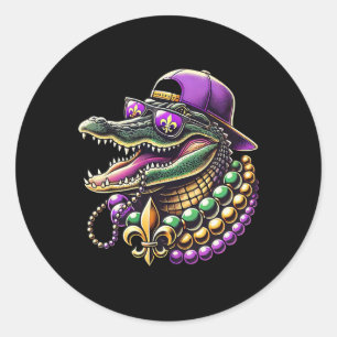Awesome Apparel Uni-adult Mardi Gras Classic Round Sticker