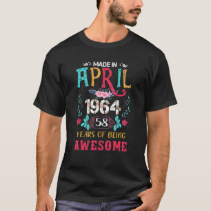 Awesome April 1964 Vintage 58th Birthday T-Shirt