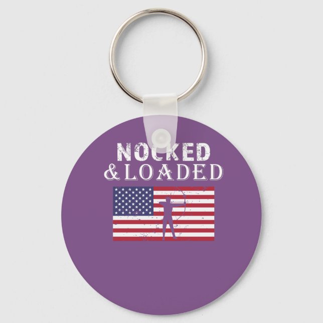 Awesome Archery Noked & Loaded archer gift Key Ring (Front)