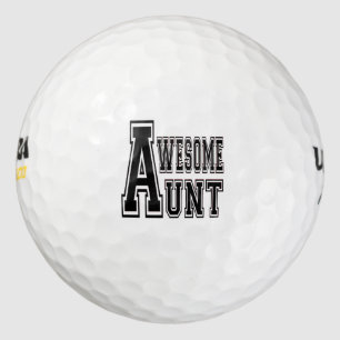 Awesome Aunt Design Golf Balls