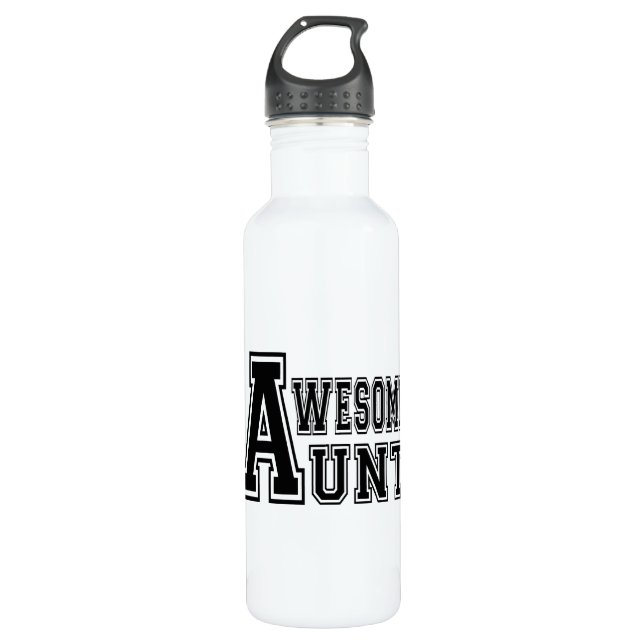 Awesome Aunt in Black 710 Ml Water Bottle (Front)