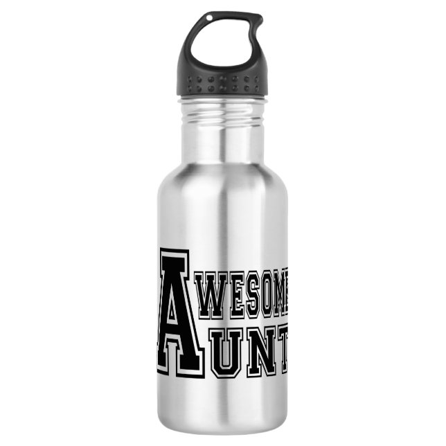 Awesome Aunt in Black 710 Ml Water Bottle (Front)