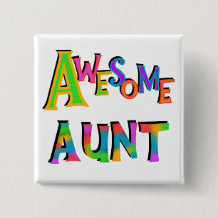Awesome Aunt T-shirts and Gifts 15 Cm Square Badge