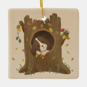 Awesome Autumn: Beagle Ceramic Ornament