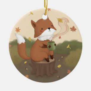 Awesome Autumn: Fox  Ceramic Ornament