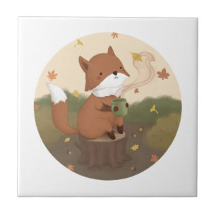 Awesome Autumn: Fox  Ceramic Tile