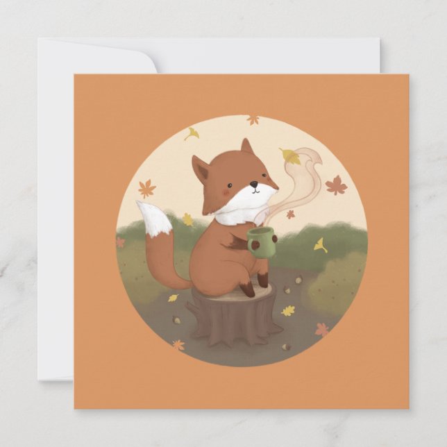 Awesome Autumn: Fox  Holiday Card (Front)