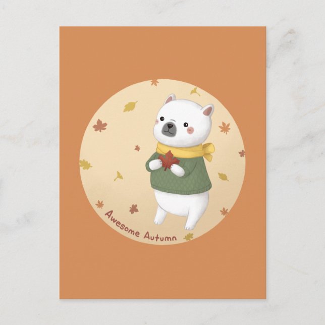 Awesome Autumn Illustration Art Postcard (Front)