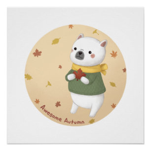 Awesome Autumn Illustration Art Poster