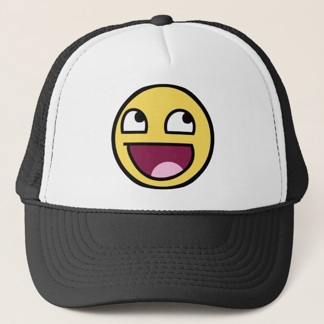 awesome /b face trucker hat (Front)