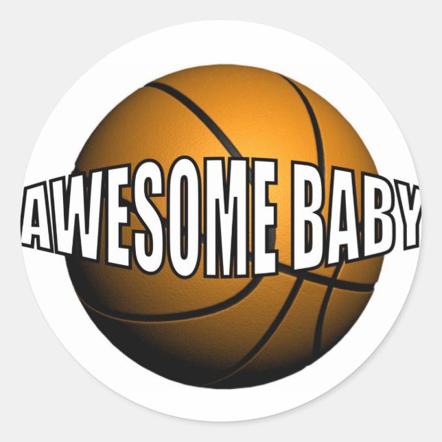 AWESOME BABY CLASSIC ROUND STICKER (Front)