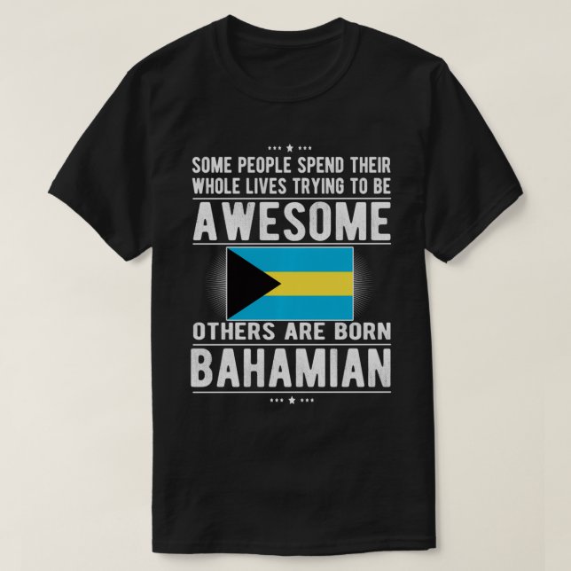Awesome Bahamian Flag Bahamas Bahamian Roots Pullo T-Shirt (Design Front)