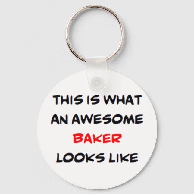 awesome baker coffee mug key ring (Front)